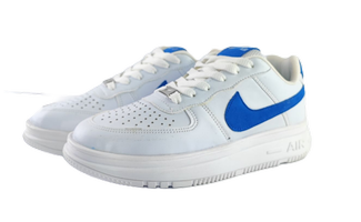 کفش اسپرت زنانه و‌پسرانه برند نایکی مدل ایرفورس nike airforce سفید آبی کد 125
