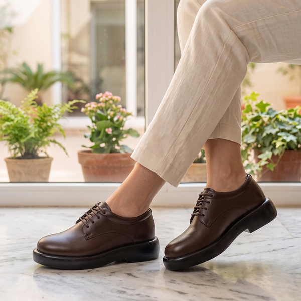 کفش چرم زنانه مدل تیارا بندی