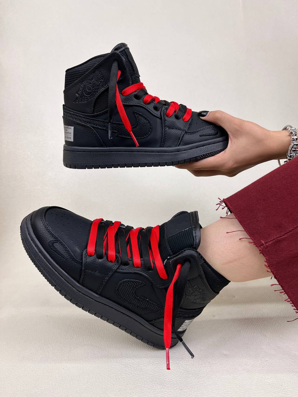 کتونی ساقدار زنانه نایکی جردن وان نیو بلک 1 NIKE AIR JORDAN کد 912 دختر طهرونی