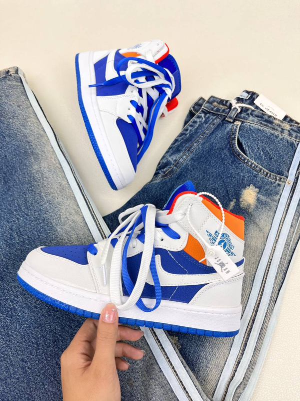 کتونی ساقدار زنانه ایر جردن 1 کینگ بلو  1 NIKE AIR JORDAN کد 912
