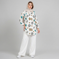 مانتو زنانه لینن طرح دار پازل کد 205