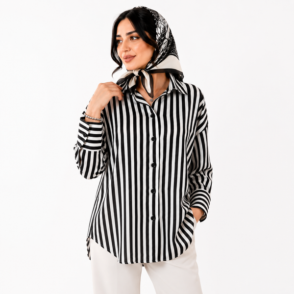 شومیز زنانه نخ کتان نگین دار وارداتی