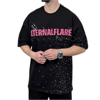 تیشرت آستین کوتاه مردانه مشکی دونخ مدل ETERNALFLARE