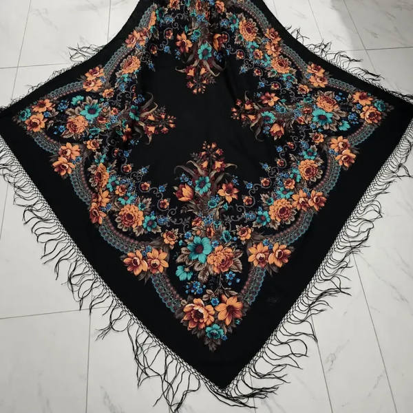 خرید روسری ترکمنی پشمی اصل پاولوا پوزاد مدل مریم قواره 148x148 