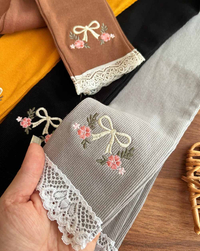 لگ گلدوزی دخترانه طرح پاپیون