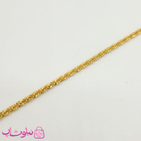 دستبند زنانه مدل زنجیر خاویاری استیل طلایی کد 99