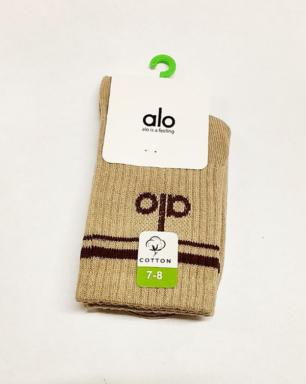 جوراب ورزشی و روزمره بچگانه Alo رنگ نسکافه ای بافت کبریتی تنفس‌پذیر