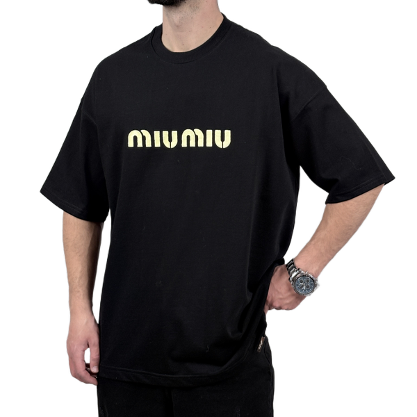 خرید تیشرت آستین کوتاه مردانه دونخ مشکی مدل MIU MIU