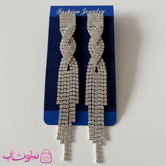 خرید  گوشواره آویز بلند زنانه مجلسی و براق 
