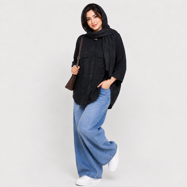 شومیز زنانه یقه ایستاده کد 395
