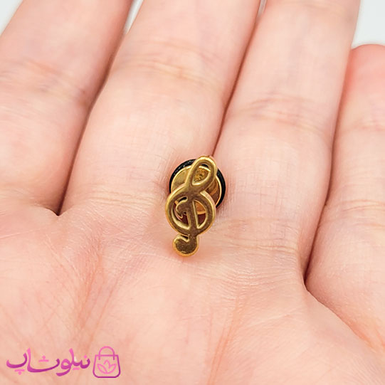 خرید  پیرسینگ گوش مدل کلید سل استیل طلایی رنگ 
