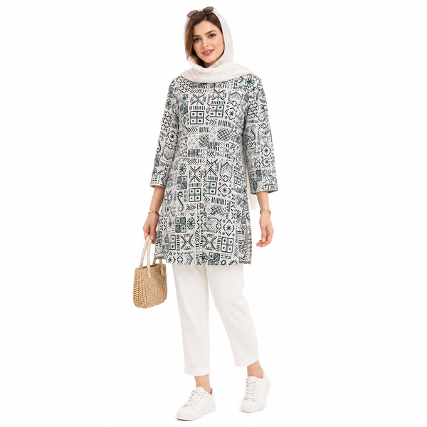 مانتو زنانه لینن گندم کد 83