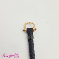 دستبند امگا رابر مشکی با قفل رزگلد کیفیت مستر کد 1400