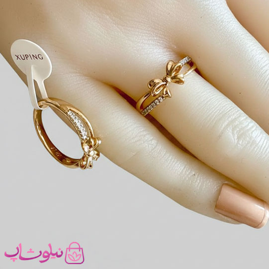 خرید  انگشتر زنانه ژوپینگ مدل پاپیون ظریف دولاین 