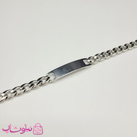 خرید دستبند مردانه مدل کارتیه پلاک دار نقره ای رنگ