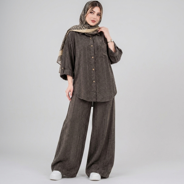 ست مانتو و شلوار زنانه مخمل پاییزی
