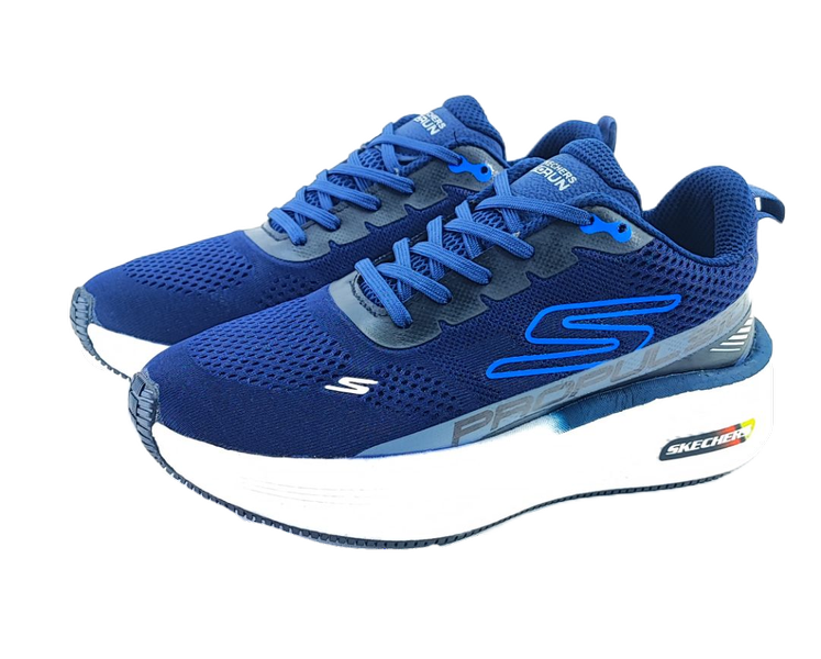 کفش اسپرت و روزمره مردانه تمام وارداتی برند اسکچرز Skechers مدل رانینگ سرمهای