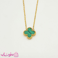 ست گردنبند و گوشواره دخترانه ونکلیف سبز کد 1691