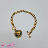 خرید دستبند زنانه ورساچه مدل شیر سبز برجسته