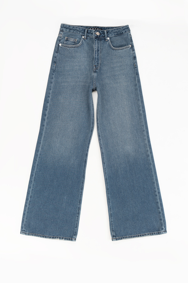 خرید  شلوار جین زنانه بگی آبی وسط جک پات ریزشی رویال جین royal jeans 