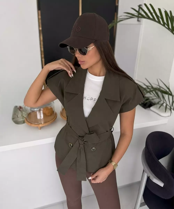 ترنچ وست زنانه کتان زارا کد BO005
