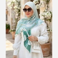 خرید روسری نخ کاستوم قواره 140 طرح شیوا سبز روشن 