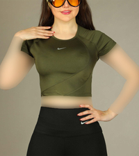 کراپ ورزشی زنانه طرح Wave نایک
