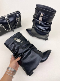نیم بوت پاشنه دار زنانه ژیوانشی چروک GIVENCHY کد 1333 دختر طهرونی کد 682