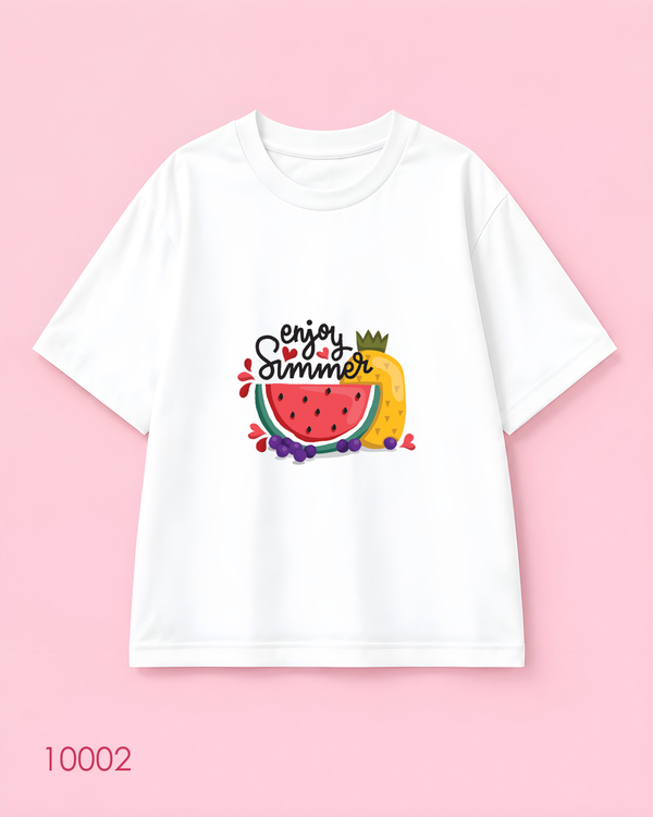 خرید  تیشرت اورسایز طرح Enjoy Summer 