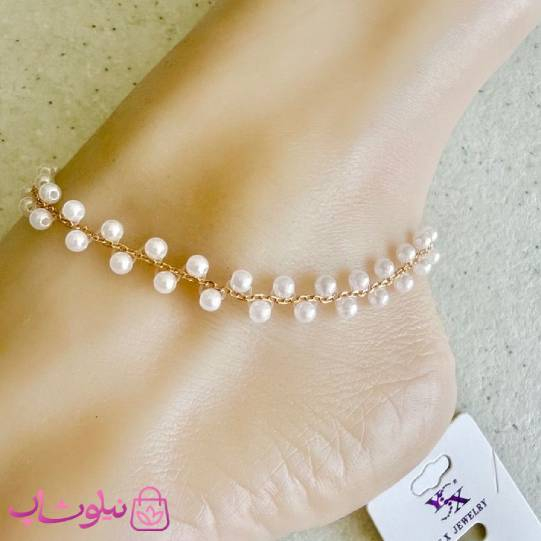 خرید  پابند زنانه YSX مدل مروارید دو طرفه طلایی 