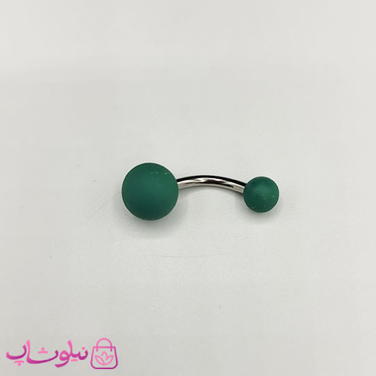 خرید پیرسینگ ناف استیل رنگی مدل سبز