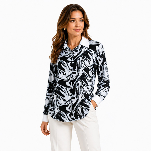 شومیز زنانه طرح دار الیزه کد 253
