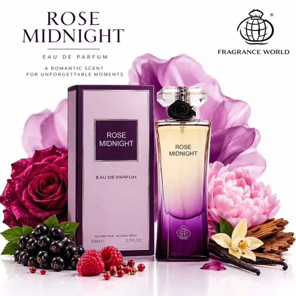 خرید عطر ادکلن زنانه فرگرنس ورد رز میدنایت 80 میل 
