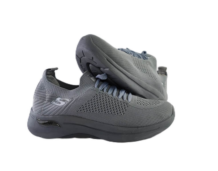 کفش اسپرت و روزمره زنانه و پسرانه برند اسکچرز Skechers مدل بافتی بندی طوسی کد 237