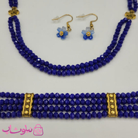سرویس زنانه دستساز برند N&SH مدل کریستال و گل آبی کد 400