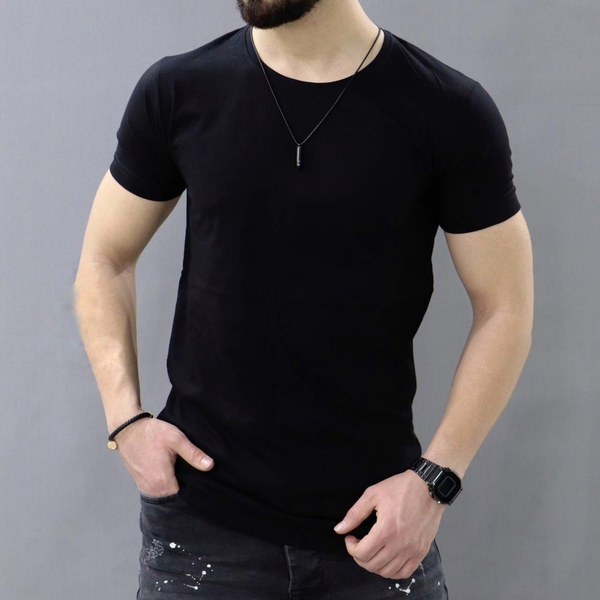 خرید  تیشرت مشکی ساده بیسیک با تضمین صددرصد کیفیت 