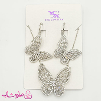 نیم ست دخترانه YSX طرح پروانه نقره ای کد 5997