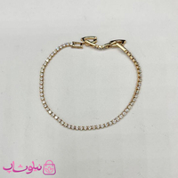 دستبند زنانه ژوپینگ ظریف طرح تنیسی نگین سفید کد 3591