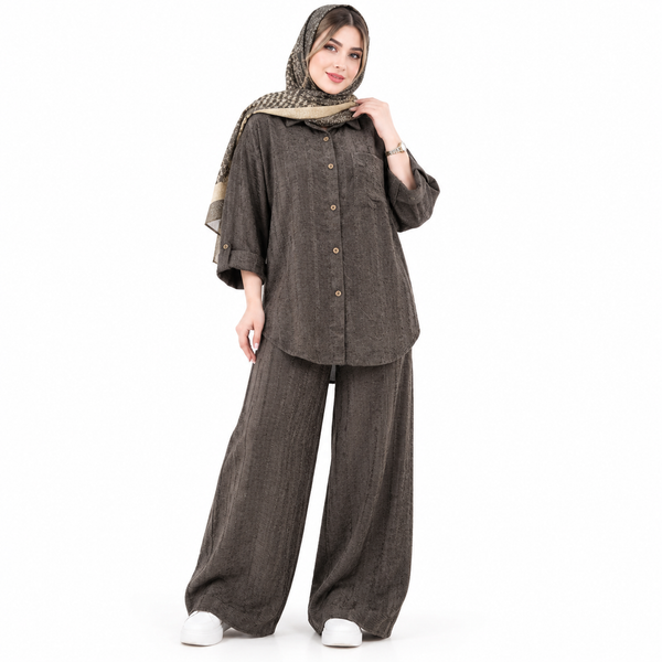 خرید ست مانتو و شلوار زنانه مخمل پاییزی 