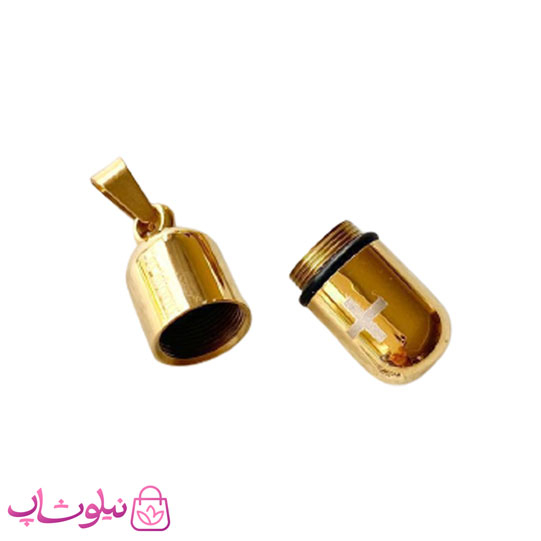 پلاک گردنبند کپسول عشق طلایی کد 199