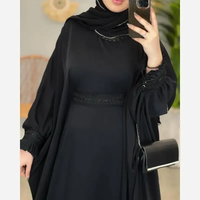خرید عبای زنانه راحیل الیزه مشکی بلند ملیله دوزی شده آستین پلیسه فری سایز 