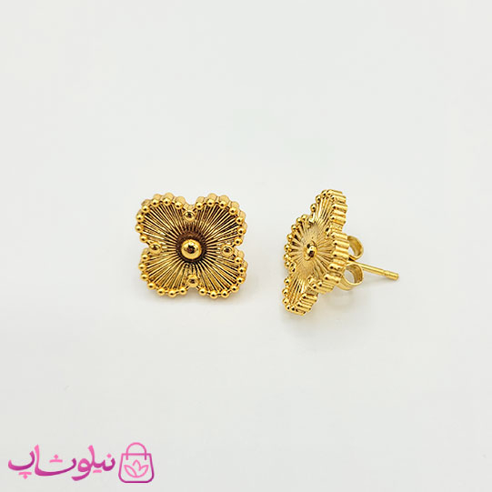گوشواره میخی زنانه ونکلیف طلایی استیل کد 89