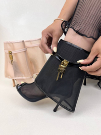 کفش پاشنه دار زنانه صندل جلو باز توری 10 سانتی ژیوانشی GIVENCHY کد 1620