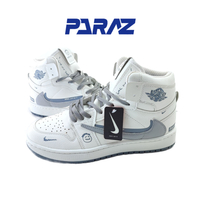 خرید کفش اسپرت زنانه و پسرانه مدل نایکی تراویس ساقدار nike Travis سفید طوسی