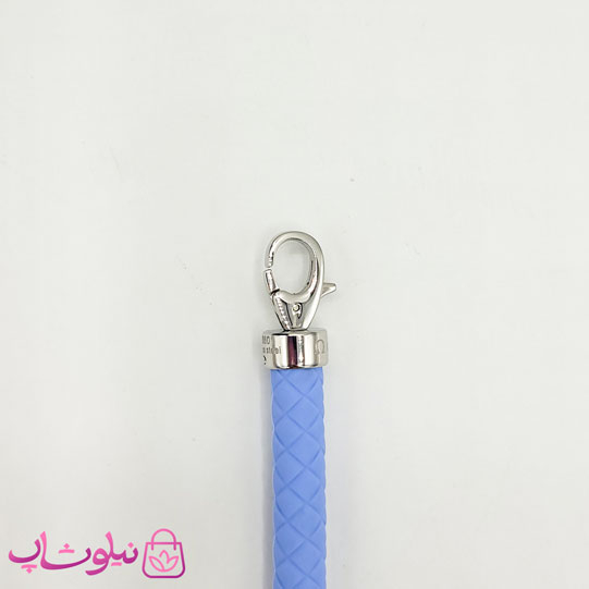 دستبند امگا رابر آبی روشن با قفل نقره ای مردانه زنانه کیفیت مستر کد 1150
