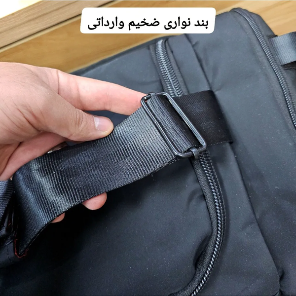 ساک ورزشی سه کاره کوله شو خارجی تفکیکی جنس پارچه دیبا وارداتی