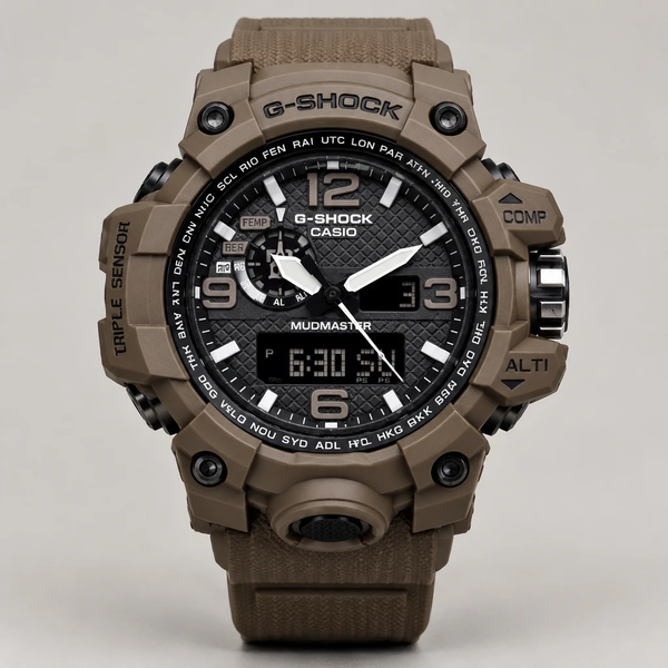 خرید  ساعت مچی GA-B001 قهوه ای دو موتوره شیشه ای Casio-5962-G 