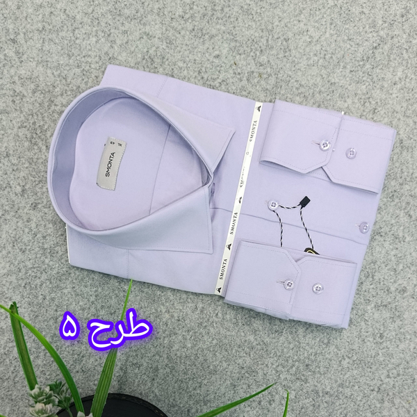 پیراهن استین بلند مردانه تک رنگ قواره رسمی_ پارچه فلورا کد B301