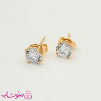 خرید گوشواره دخترانه میخی ژوپینگ طلایی سفید