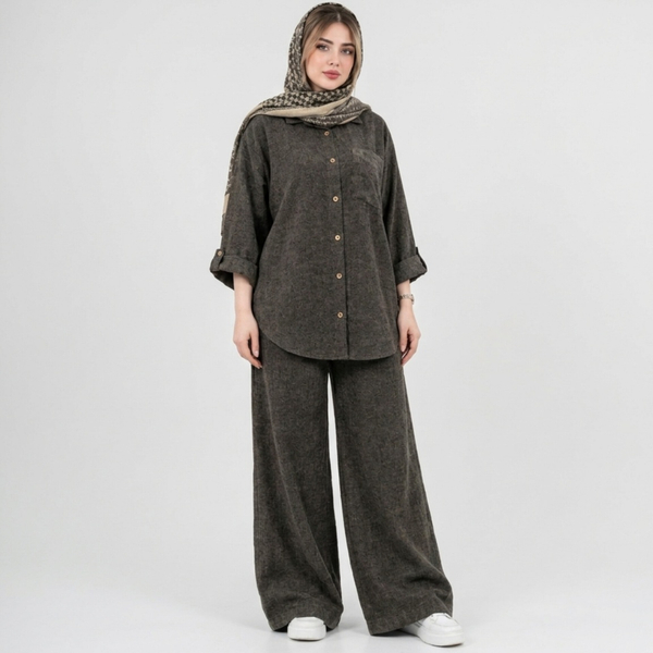 ست مانتو و شلوار زنانه مخمل پاییزی